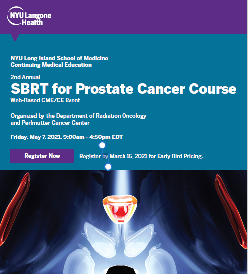 Self- Paced Video: Second Annual SBRT for Prostate Cancer Course Banner
